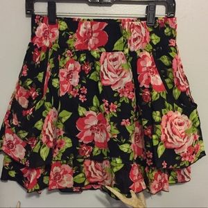 Layered floral skirt
